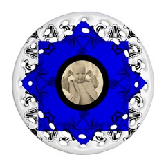 Cobalt Art Nouveau Filigree double sided ornament - Round Filigree Ornament (Two Sides)