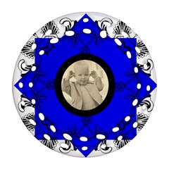 Cobalt Art Nouveau Filigree double sided ornament - Round Filigree Ornament (Two Sides)