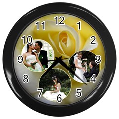 Golden Rose Wall Clock - Wall Clock (Black)