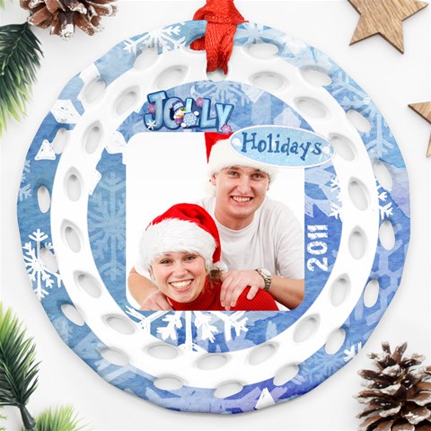 Jolly Holidays 2011 Double Sided Filigree Ornament By Catvinnat Front
