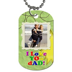 Fun green and colorful letters DAD or father s day photo dog tags - Dog Tag (Two Sides)