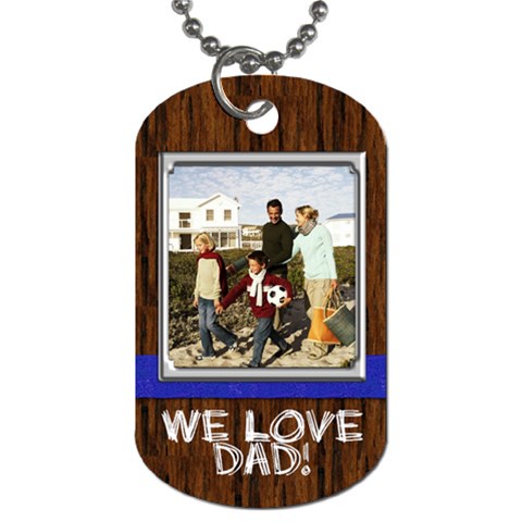 Wood Look Dogtag With Photo And Custom Text By Angela Front