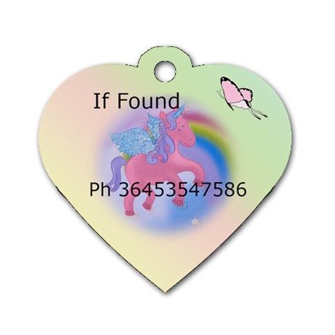 Unicorn School Bag Dog Tag (2 Sided) By Deborah Back