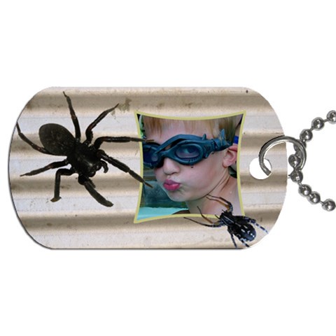 Spider School Bag Dog Tag (2 Sided) By Deborah Front
