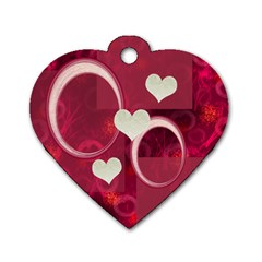 I Heart You hot pink heart dog tag - Dog Tag Heart (One Side)