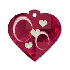 I Heart You Hot Pink Heart Dog Tag