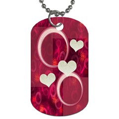 I Heart You hot pink dog tag - Dog Tag (One Side)