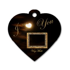 I Heart You Moon heart dog tag - Dog Tag Heart (One Side)