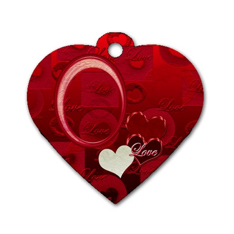 I Heart You Red Heart Dog Tag By Ellan Front