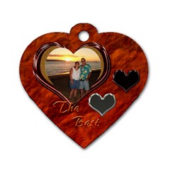 The Best Orange Heart Dog Tag