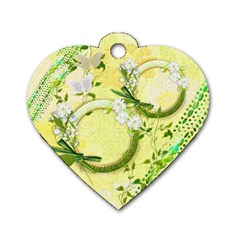 Easter flower floral yellow dog tag - Dog Tag Heart (One Side)