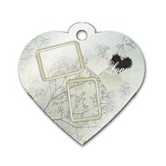 Love White Heart Dog Tag