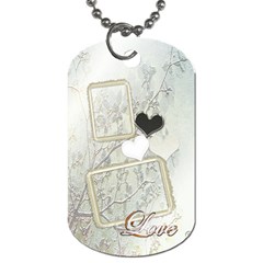 Wedding white heart love dog tag - Dog Tag (One Side)