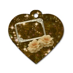 Rose gold2 heart dog tag - Dog Tag Heart (One Side)