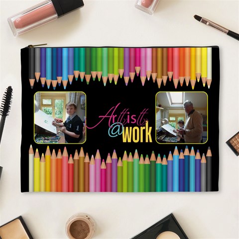 Artist   Work Extra Large Cosmetic Bag By Catvinnat Front