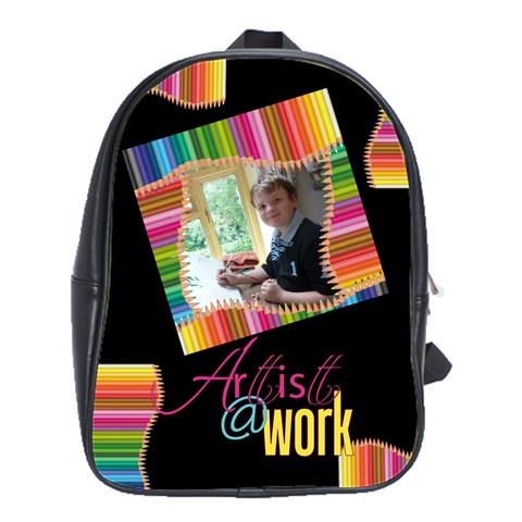 Artist  Work School Bag Back Pack Large By Catvinnat Front