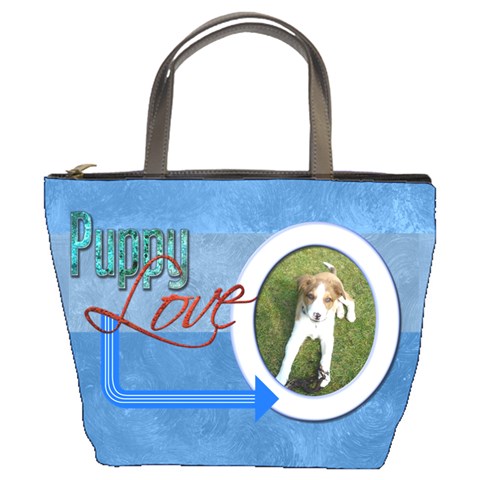 Puppy Love Pawprints In My Heart Bucket Bag By Catvinnat Front