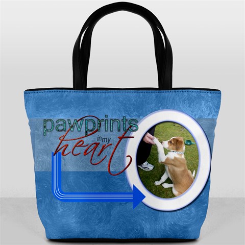 Puppy Love Pawprints In My Heart Bucket Bag By Catvinnat Back