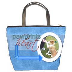 Puppy Love Pawprints In My Heart Bucket Bag By Catvinnat Back