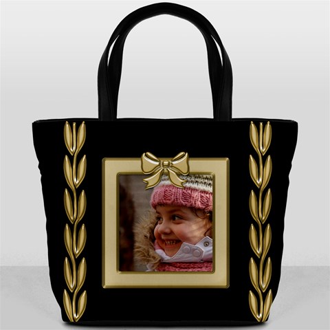 Black And Gold Bucket Bag By Deborah Back
