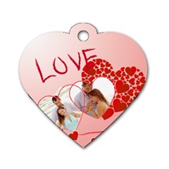 love - Dog Tag Heart (One Side)