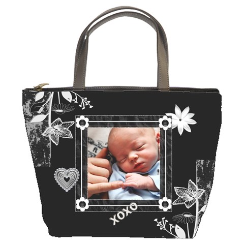 Beautiful Black Love Bucket Bag By Lil Front