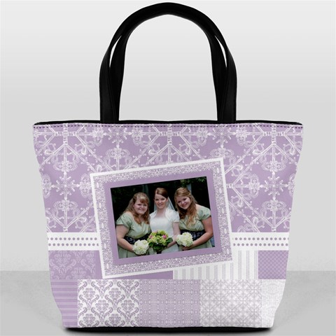 Lavender Patchwork Bucket Bag By Klh Front