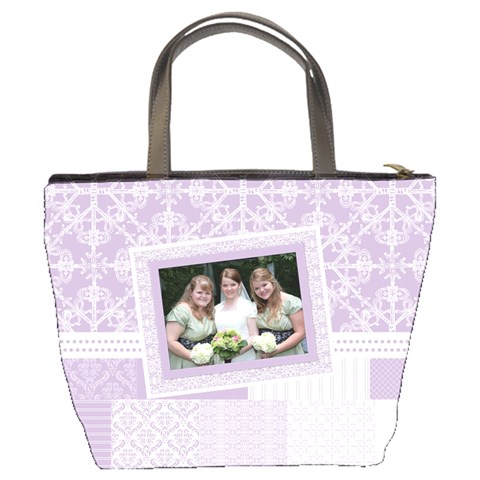 Lavender Patchwork Bucket Bag By Klh Back