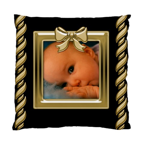 Black And Gold Cushion (2 Sided) By Deborah Front