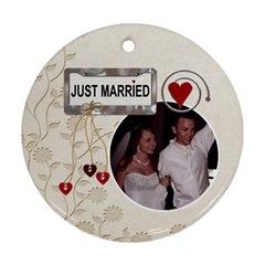 Just Married 1-Sided Ornament - Ornament (Round)