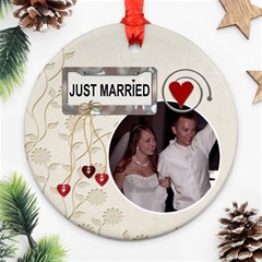 Just Married 1-Sided Ornament - Ornament (Round)