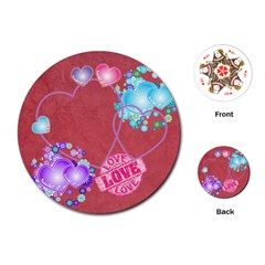 flowery hearts playing cards - Playing Cards Single Design (Round)