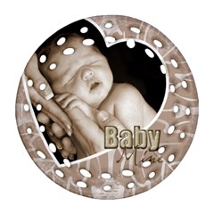 Baby Mine Cute as a Button double side filigree Ornament - Round Filigree Ornament (Two Sides)