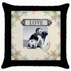 Love Throw Pillow Case - Throw Pillow Case (Black)