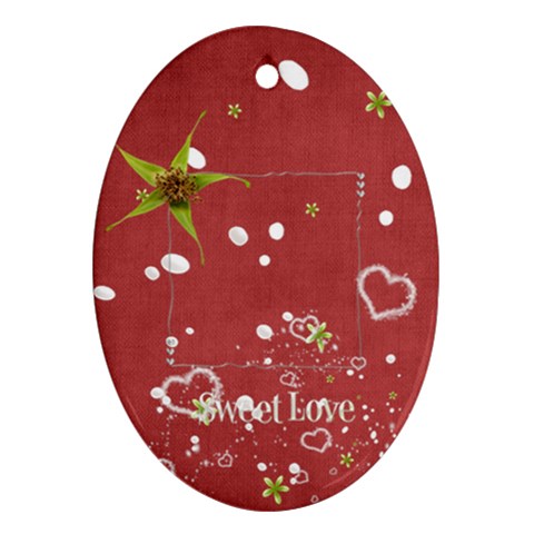 Sweet Love Ornament (oval) By Elena Petrova Front