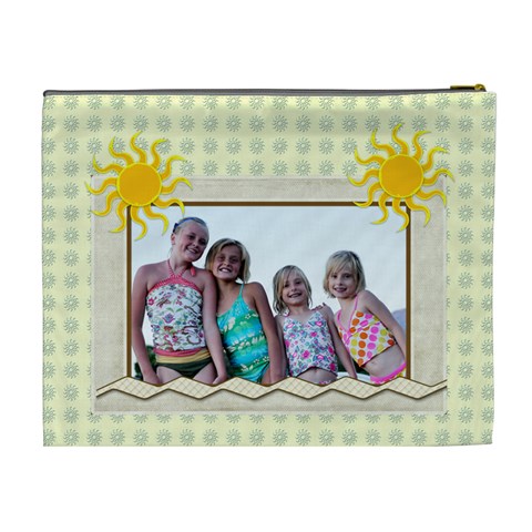 Lifes A Beach Cosmetic Bag By Danielle Christiansen Back