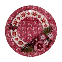 Pink Flowers-round ornament (2 sides) - Round Ornament (Two Sides)