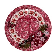 Pink Flowers-round ornament (2 sides) - Round Ornament (Two Sides)