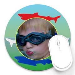 shark mouse pad - Round Mousepad