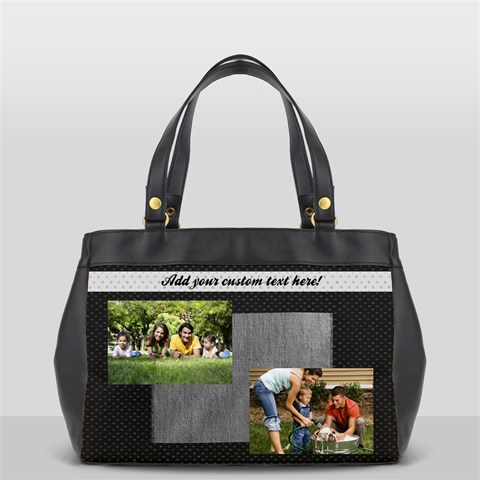 Gray Dots Photo Collage Bag By Angela Front