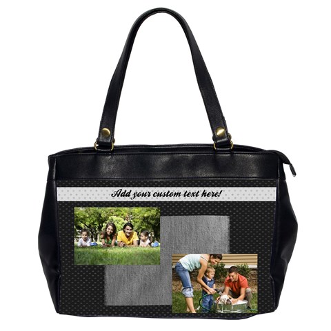 Gray Dots Photo Collage Bag By Angela Front