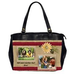 Cream Daisy Photo Collage Bag - Oversize Office Handbag (2 Sides)
