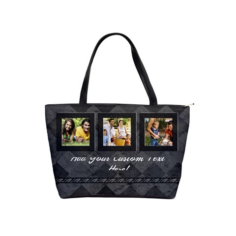 Gray Harlequin Photo Collage Bag By Angela Front