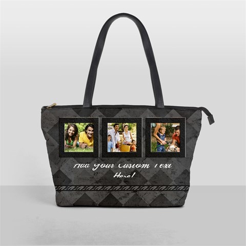 Gray Harlequin Photo Collage Bag By Angela Front