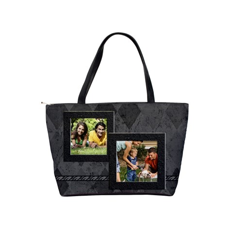 Gray Harlequin Photo Collage Bag By Angela Back
