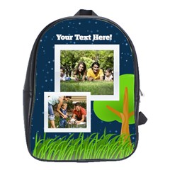 Outdoor Tree Photo Bookbag - School Bag (Large)