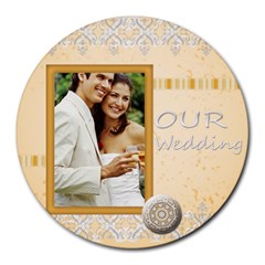our wedding - Collage Round Mousepad