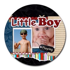 little boy - Round Mousepad