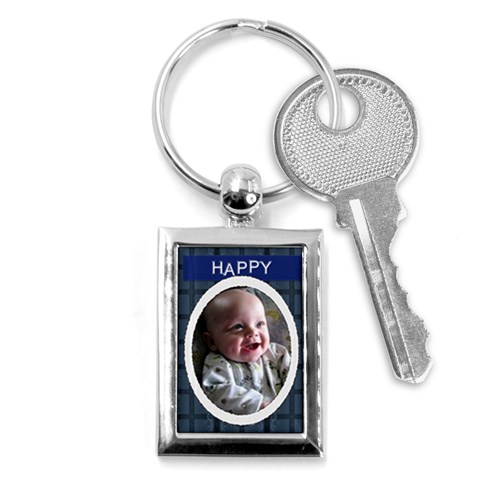 Happy Rectangle Key Chain By Lil Front