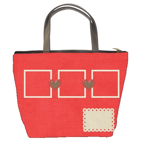 Sock Monkey Love Bucket Bag 1 By Lisa Minor Back